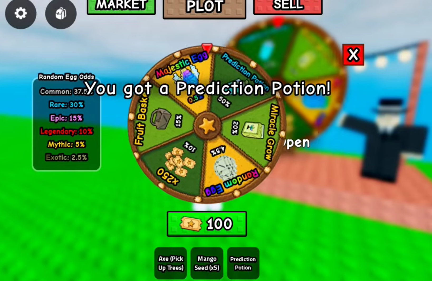 Prediction Potion awarded from the Greedy Growers Lucky Wheel